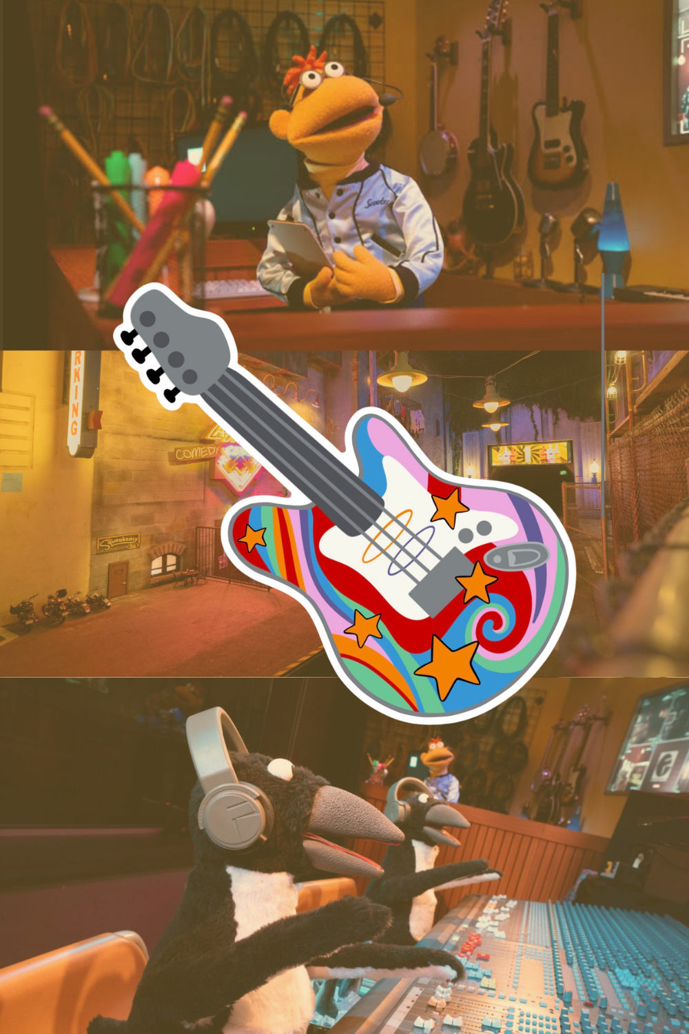 Rock 'n' Rainbow Guitar Sticker