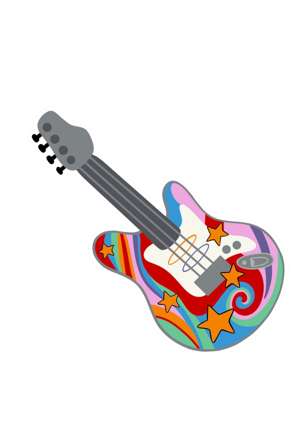 Rock 'n' Rainbow Guitar Sticker